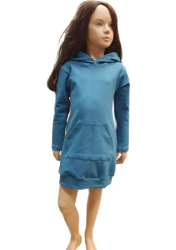 Mikinové šaty HOODY PETROL