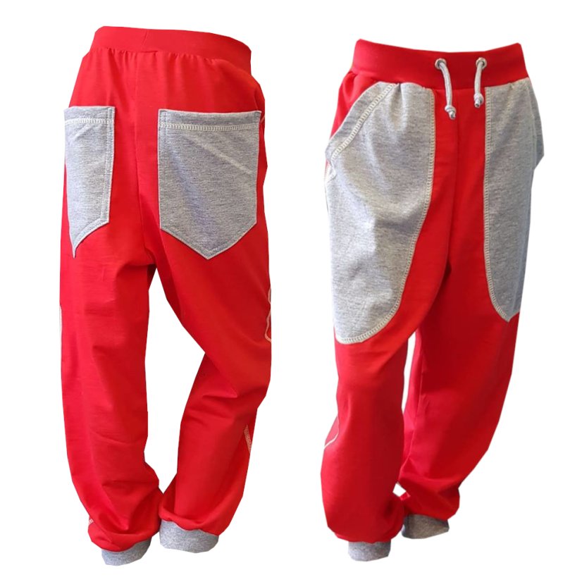 teplaky lehke parkpur siroke cervene komplet