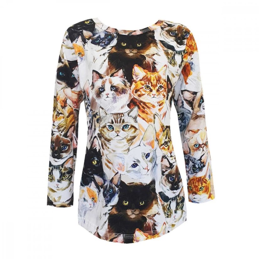 Dívčí tričko, kočičí oči dlouhý rukáv