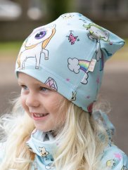 Dětská čepice HIPSTER, modří jednorožci