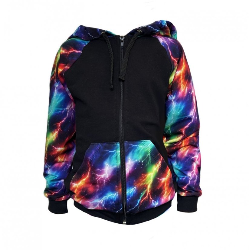 Detská tepláková súprava na zips, neonové blesky