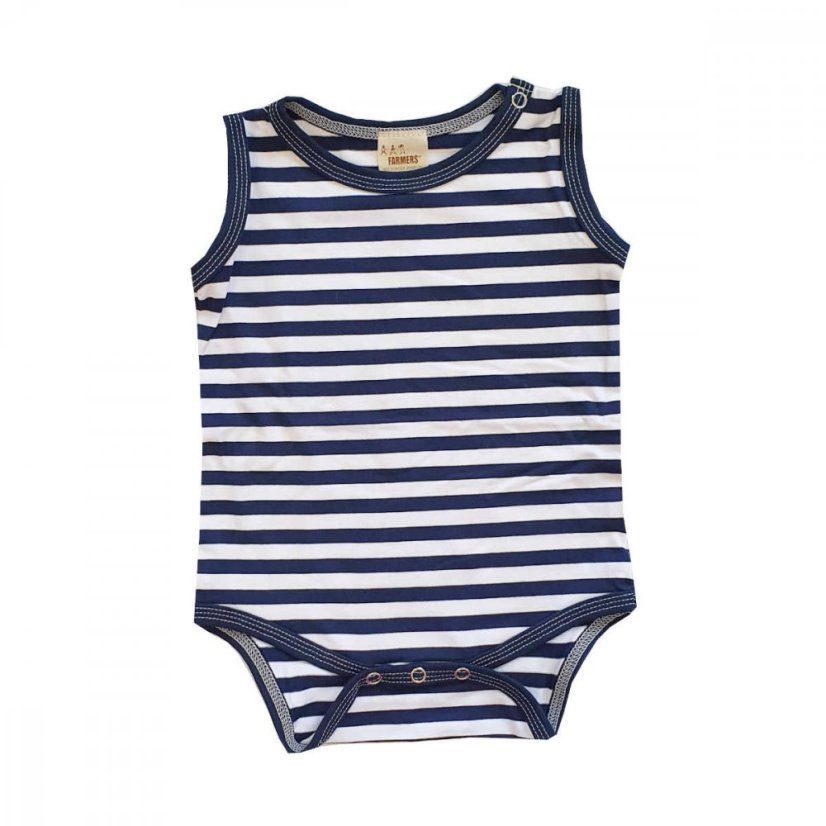 Dětské body BAMBUS, navy námořník tílko