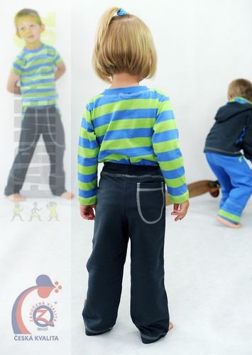 Dětské tepláky se zadní kapsou EARTH šedé (Velikost 98)