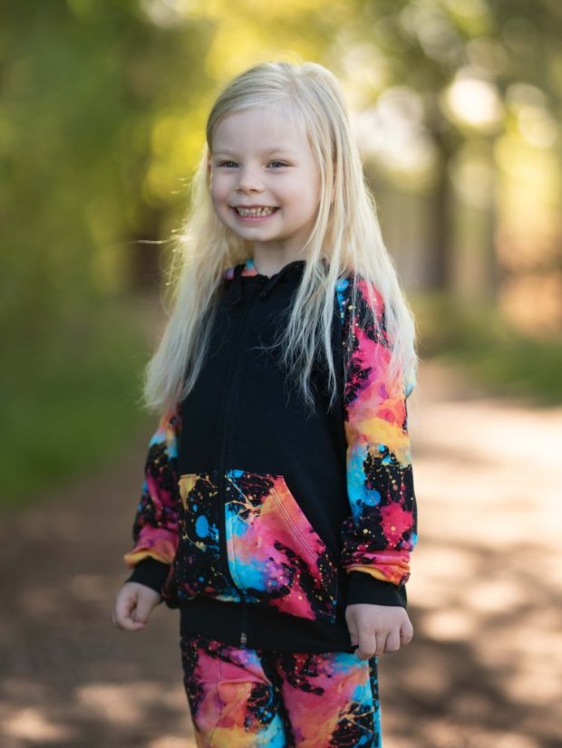 Detská tepláková súprava na zips, explózia farieb