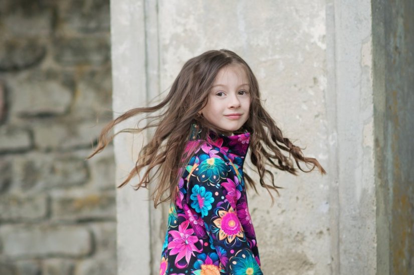 Detská tepláková súprava na zips, rozkvitnutá noc