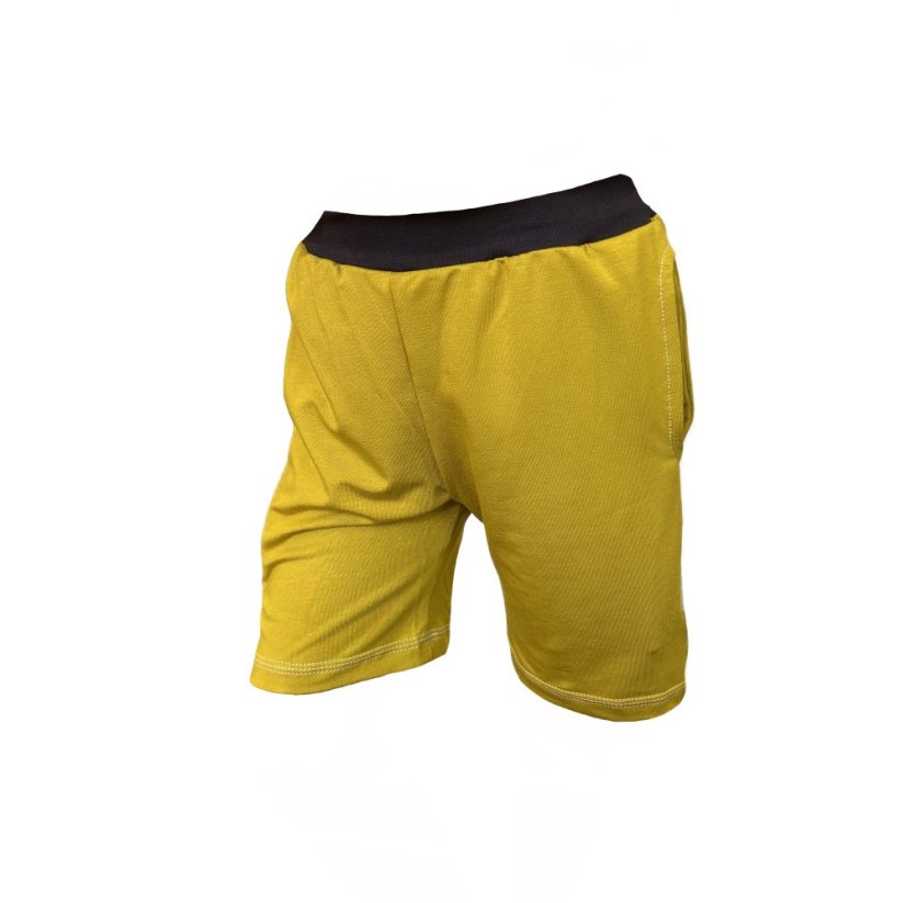 Detské šortky s vreckami BAMBUS OCHRE