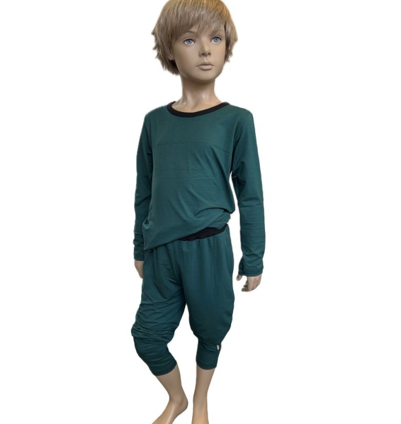 Detské tepláky Jogger Bambus, tmavo zelená