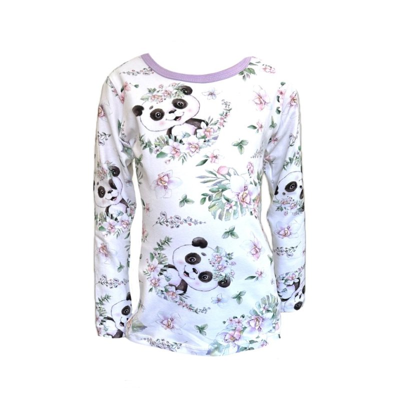 Dětské tričko, panda mezi kvítky
