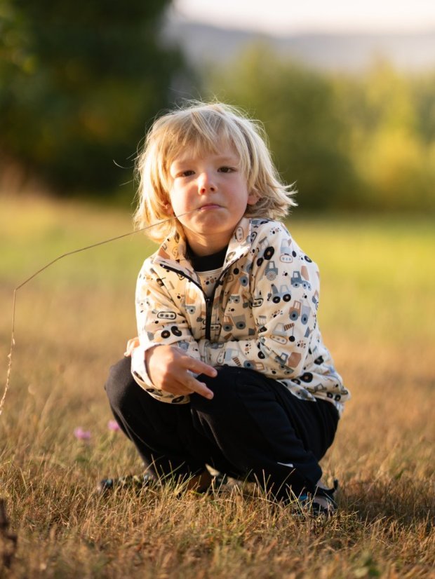 Detská mikina na zips, malý stavitel