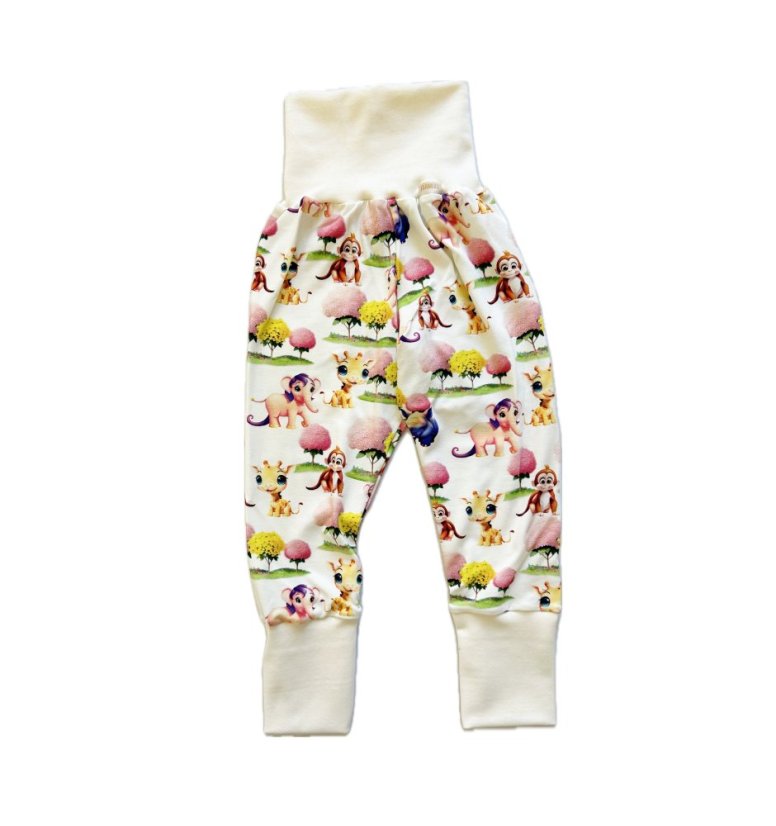 Dětské rostoucí kalhoty GROW BAMBUS, veselá zvířátka