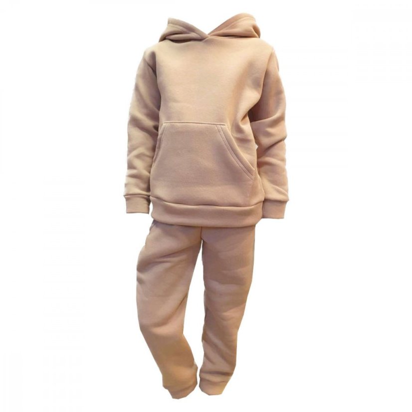 Detská mikina s kapucňou Fluffy teplá, ťavia hnedá