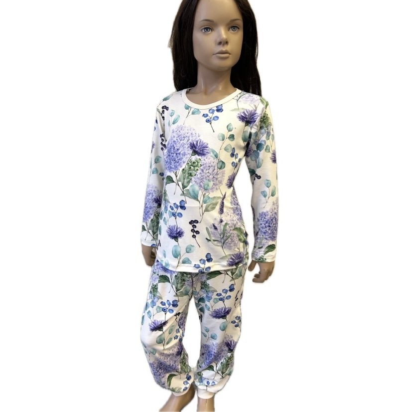 Dámské pyžamo Bambus, modrá hortenzie