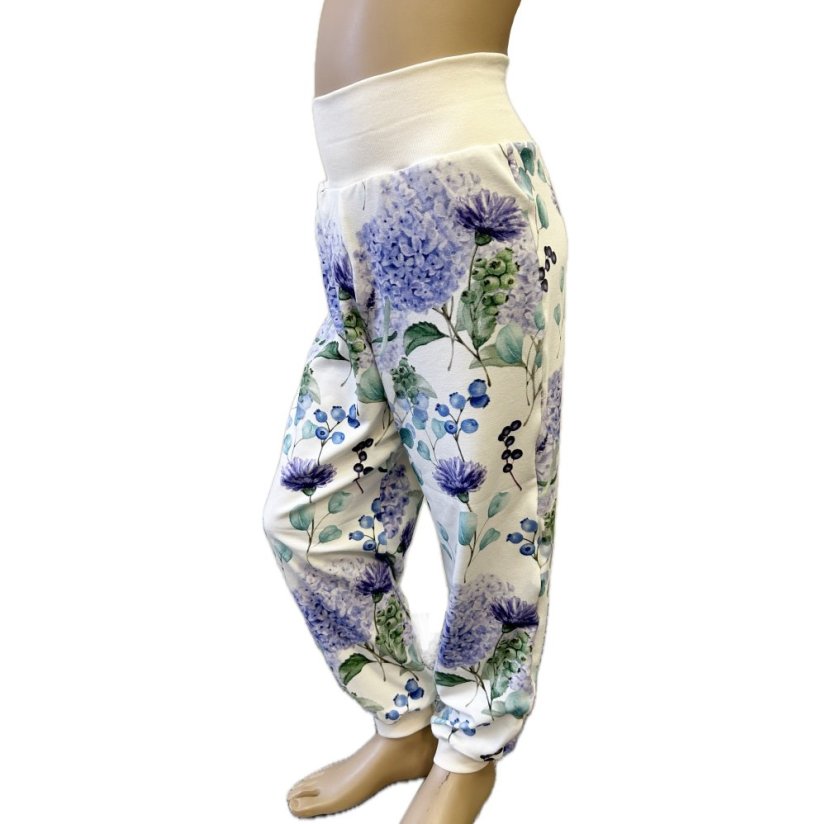 Dámské kalhoty klasik BAMBUS, modrá hortenzie