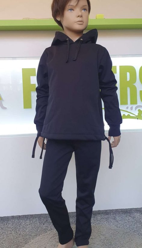 Dětské softshellové leginy s fleecem, černá klasika