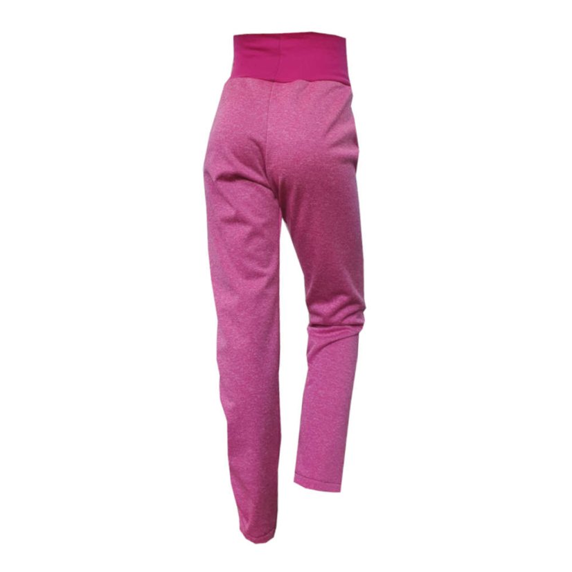 Detské softshellové legíny s fleecem, ružový melír