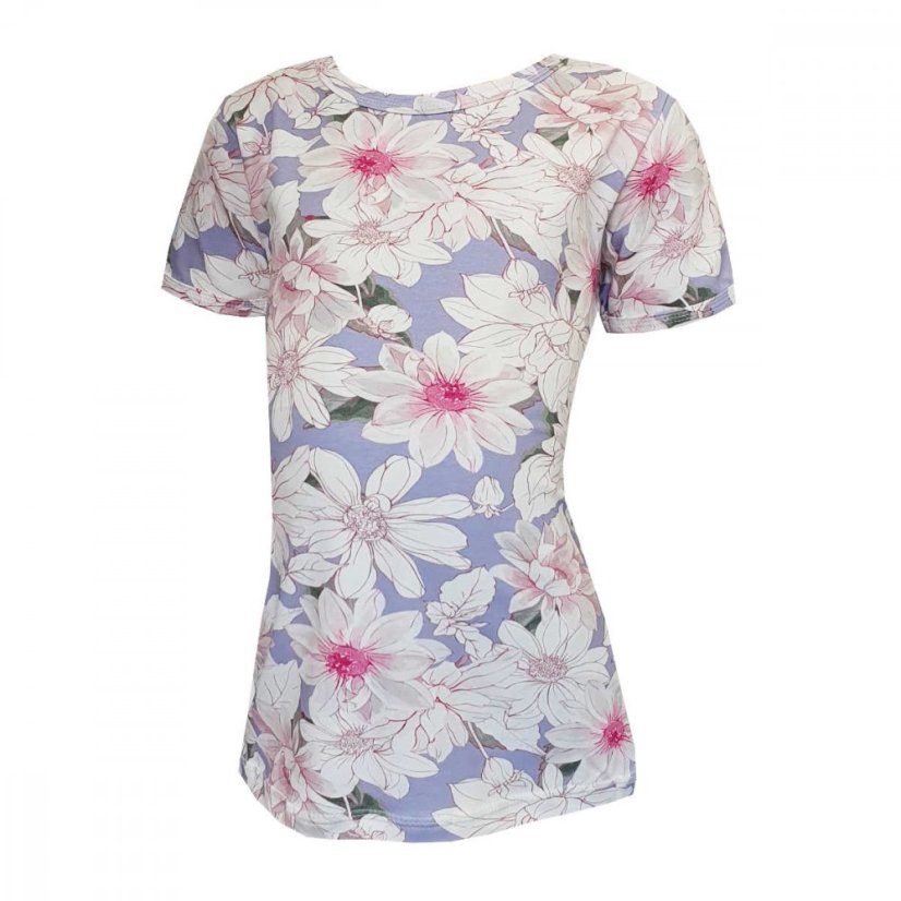 Tričko DIGI WHITE FLOWERS s krátkym rukávom-Dievčenské