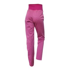 Dětské softshellové leginy s fleecem, růžový melír