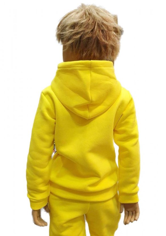 Detská mikina s kapucňou Fluffy teplá, žltá slnečnica