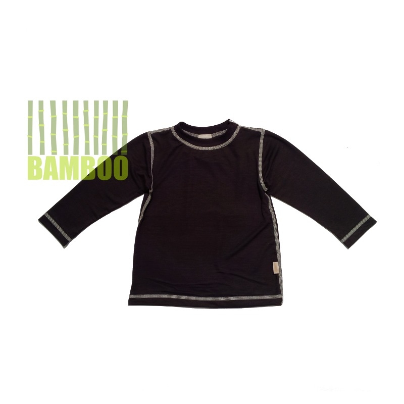 Pánské tričko dlouhý rukáv BAMBUS FLAT hnědé (Velikost XS pánské)