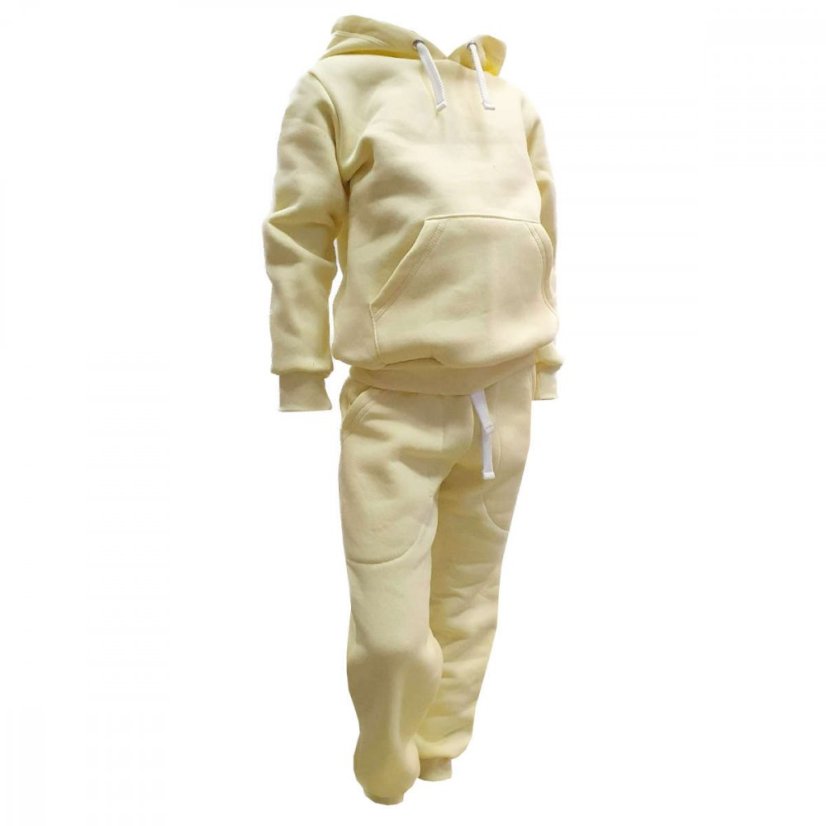 Detská mikina s kapucňou Fluffy teplá, svetlo žltá