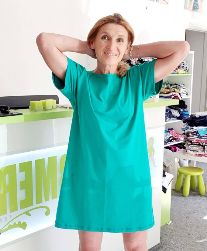 Dámské šaty OVERSIZE, zelený smaragd