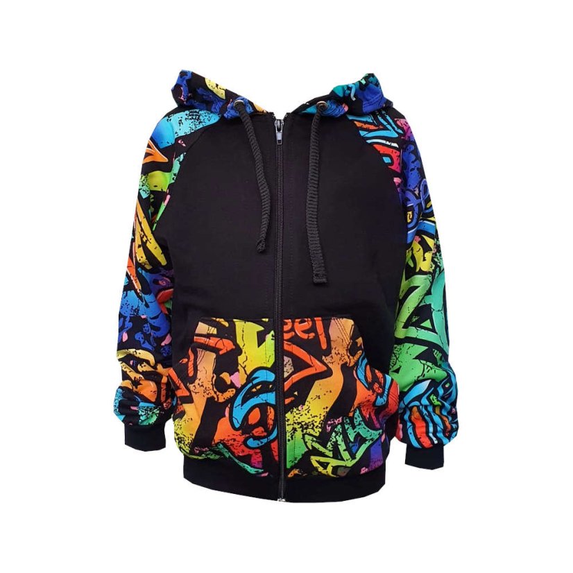 Pánská mikina na zip, graffiti boom
