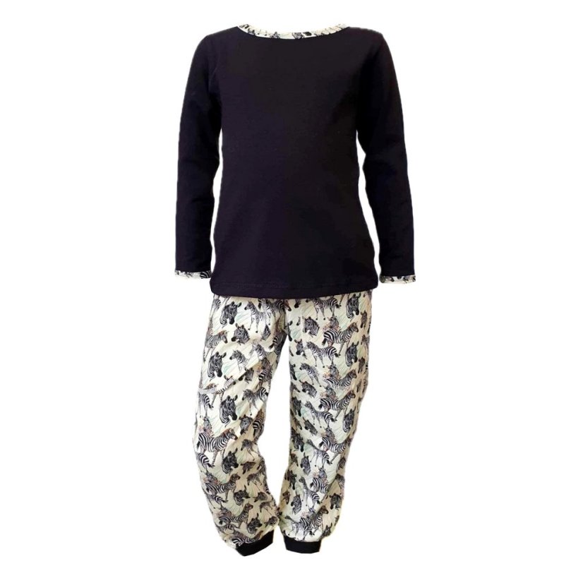 Dětské pyžamo, zebry černá