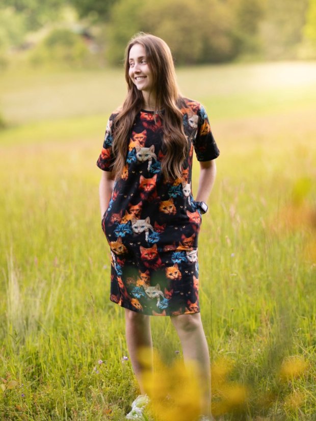 Dámské šaty UNI, divoké kočky