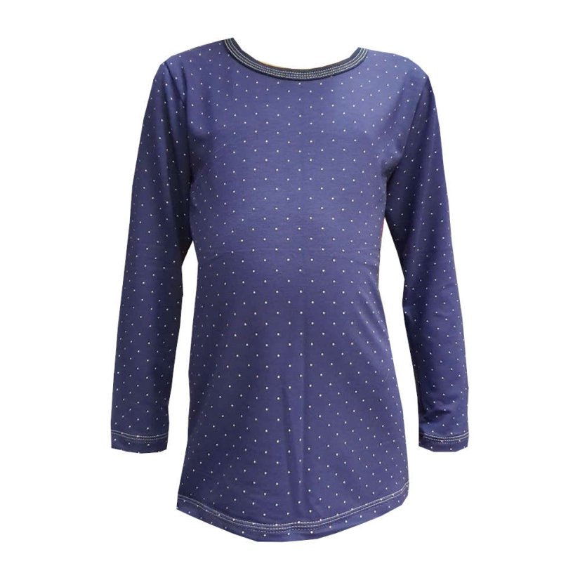 Tričko BAMBUS NAVY DOT dlouhý rukáv