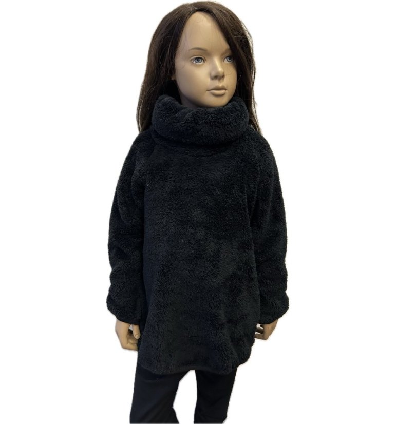 Mikina s rolákem FURRY BLACK