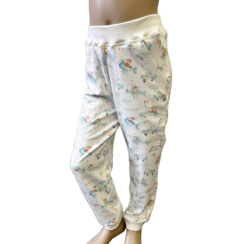 Dětské kalhoty BAMBUS, medvídci na výletě