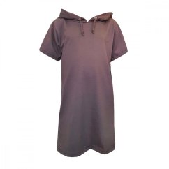 Dámské šaty OVERSIZE HOODY, tmavě hnědá