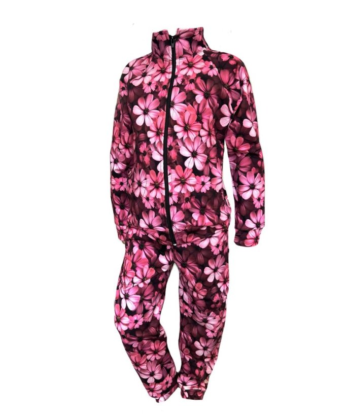 Dámská mikina na zip, růžová zahrada