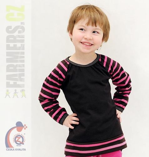Dívčí tunika dlouhý rukáv CHOCO cyklam (Velikost 92-98)
