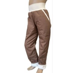 Dětské softshellové kalhoty s beránkem, hnědé kakao