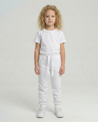 Dětské tepláky Fluffy teplé, čistě bílá