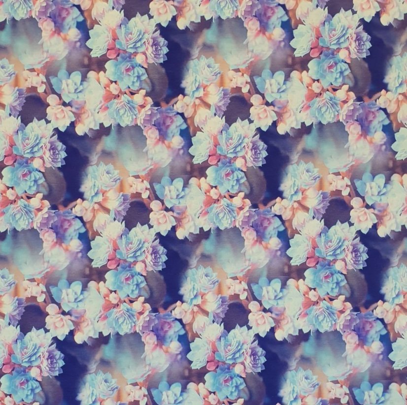 Mikina DIGI BLUE FLOWERS