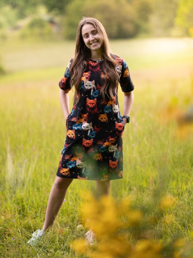 Dámské šaty UNI, divoké kočky