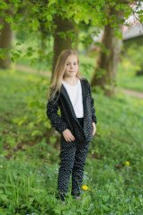 Dětské softshellové leginy ELAST BLACK DOT