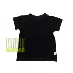 Dětské tričko krátký rukáv BAMBUS FLAT černé (Velikost 92-98)