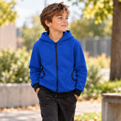 Dětská mikina na zip Fleece, středně modrá