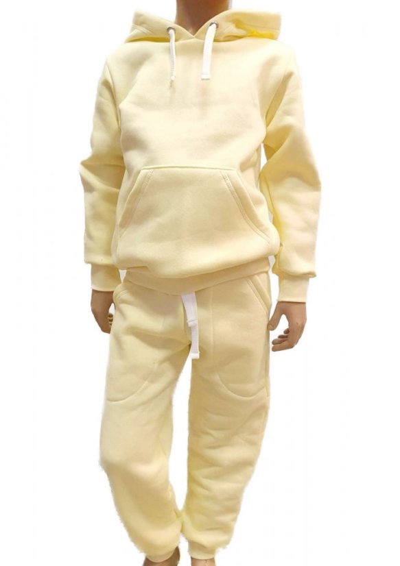 Detská mikina s kapucňou Fluffy teplá, svetlo žltá