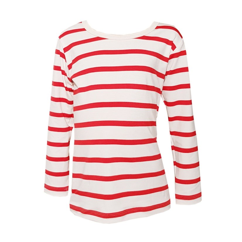 Dámské tričko BAMBUS červený námořník (Velikost XS dámské)