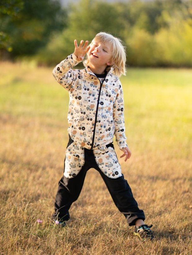 Detská mikina na zips, malý stavitel