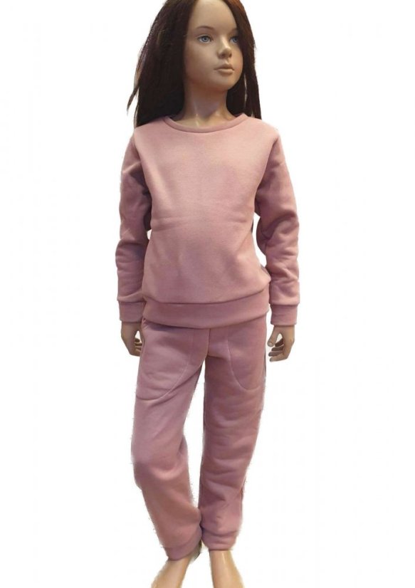 Dětská tepláková souprava FLUFFY, starorůžová