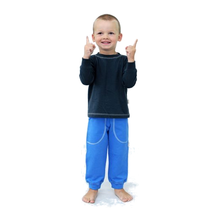 Dětské tepláky do manžety EARTH modré (Velikost 98)