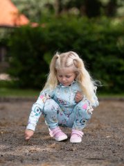 Detská tepláková súprava na zips, modrí jednorožci