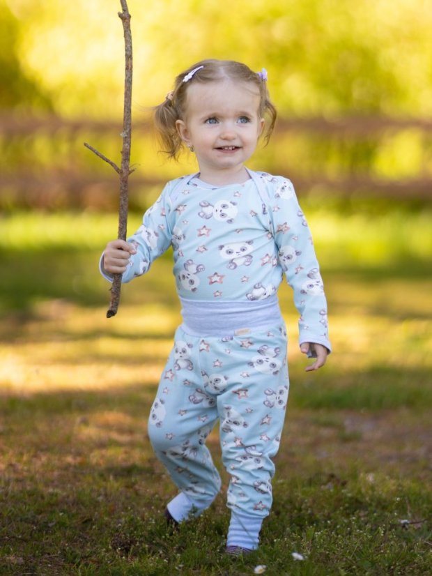 Dětské rostoucí kalhoty GROW lehké, snění s pandou