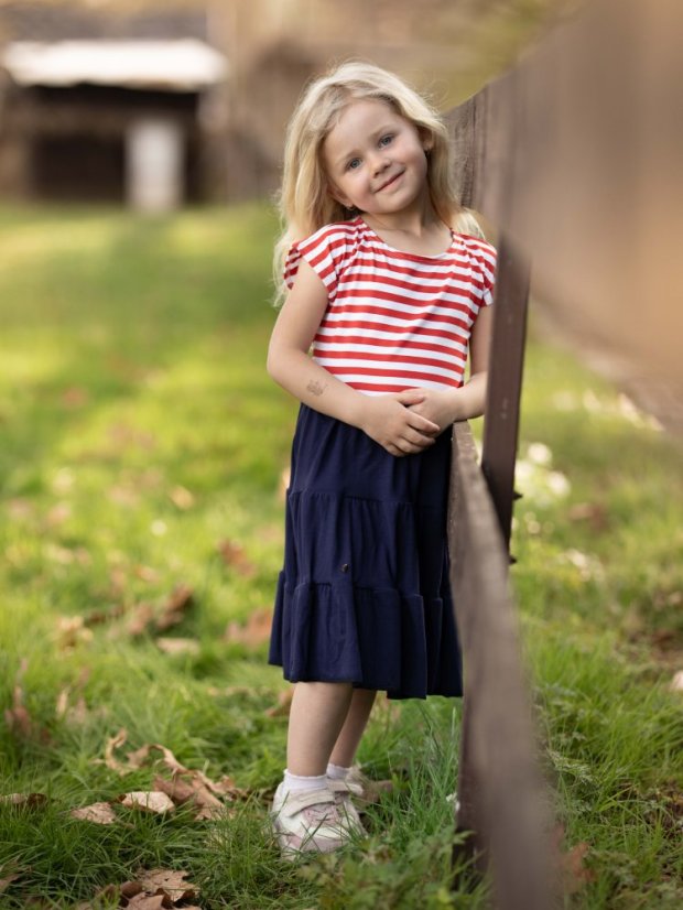 Dívčí bambusové volánové šaty, námořník