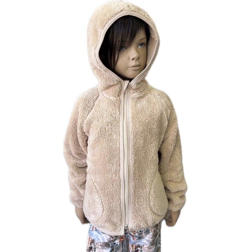 Mikina na zip FURRY CREMA